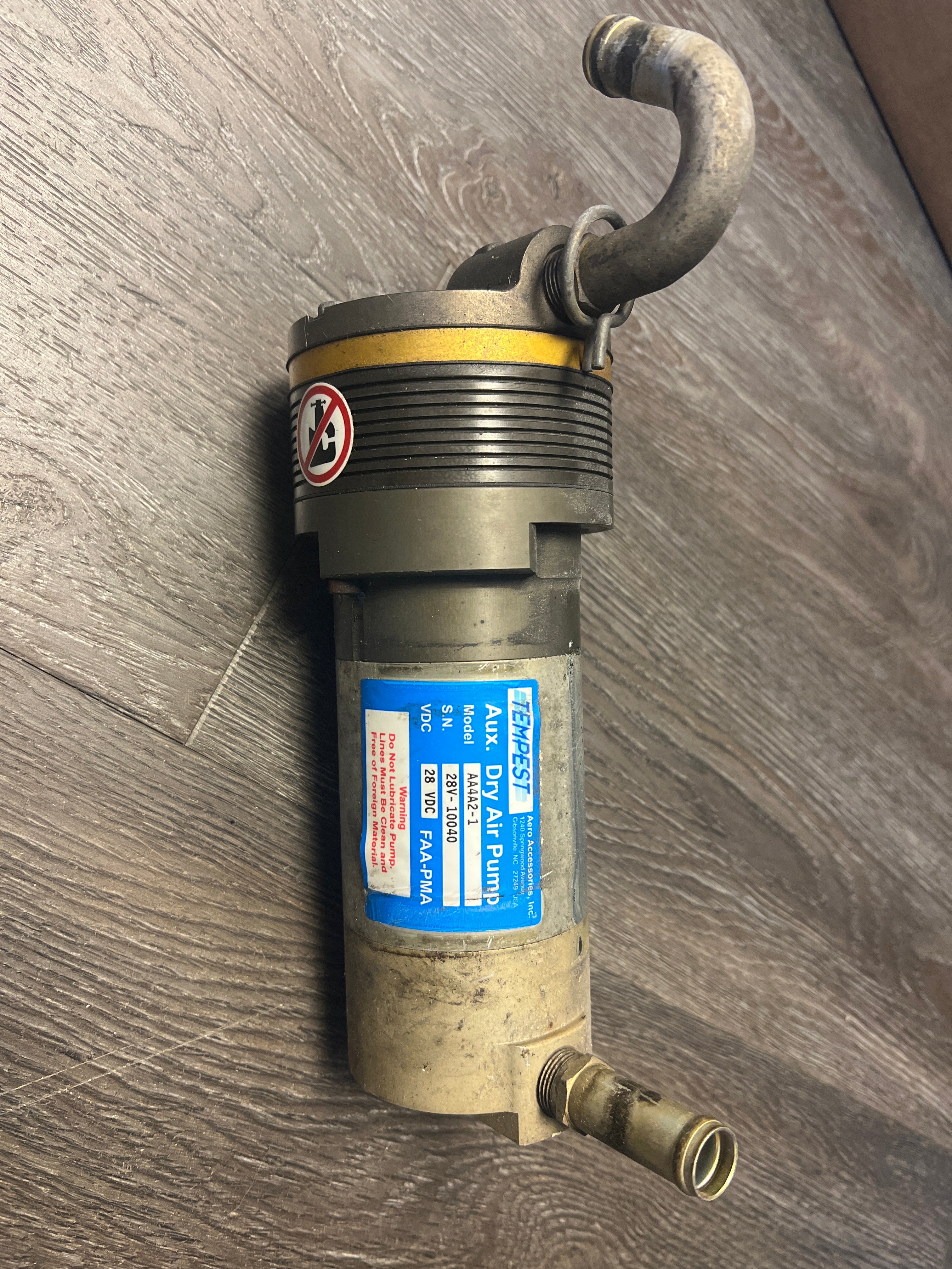 Tempest Auxiliary Dry Air Pump Assembly P/N AA4A2-1